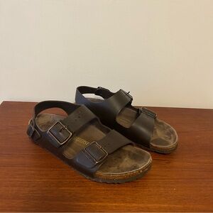 Birkenstock Brown Leather Milano Sandals